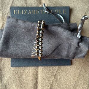 Gold and Smokey gray Stone Bracelet with Edgy Design- New